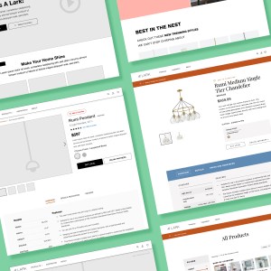 Lark Living hero image showcasing wireframes and high-fidelity design mockups.